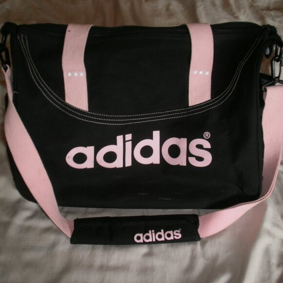 Adidas womens Black And Pink Lettering Gym duffle Bag - Picture 3 of 9